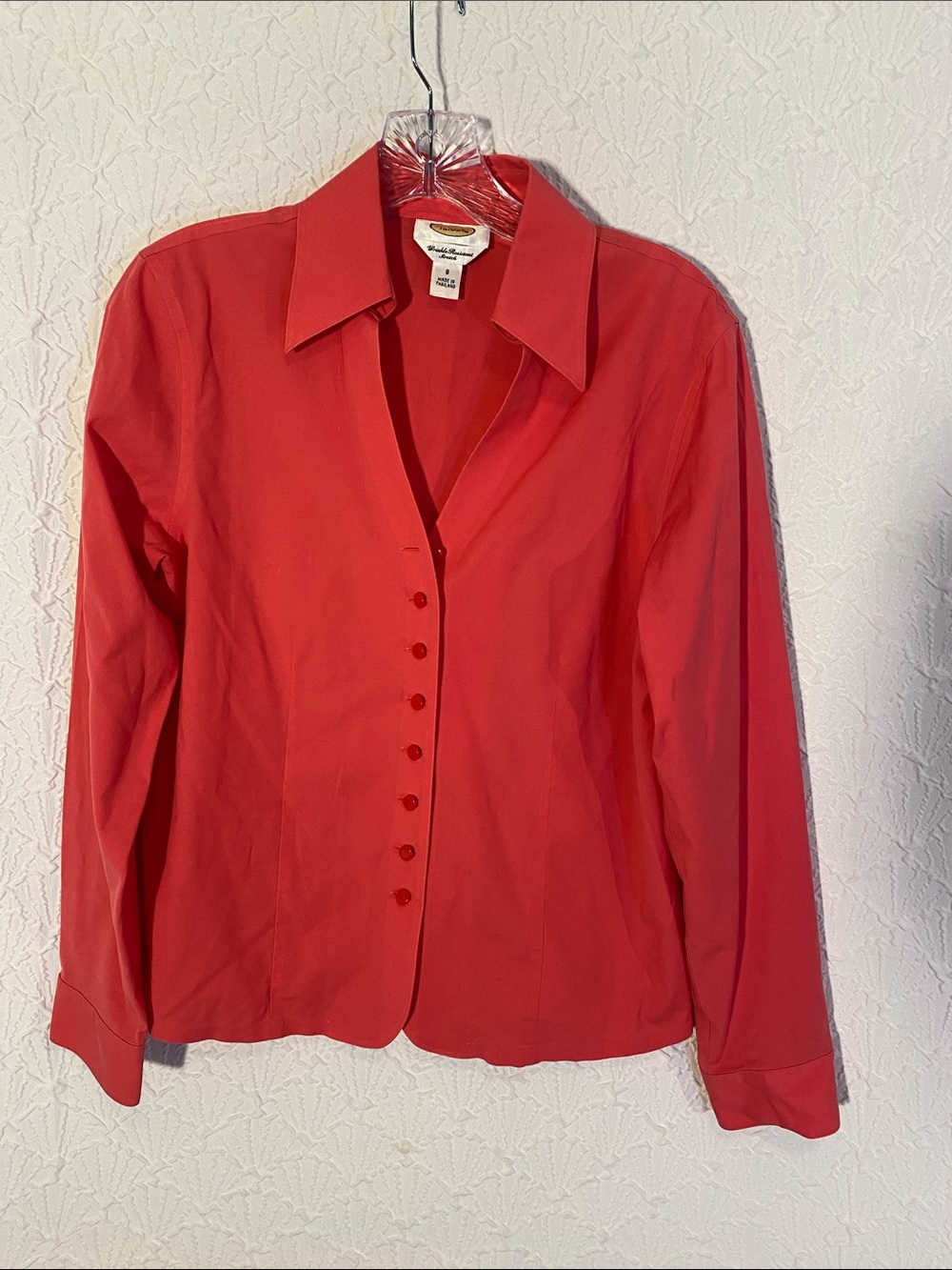 Talbots Coral Button-Front Long-Sleeve Shirt Professional Quality Fabric